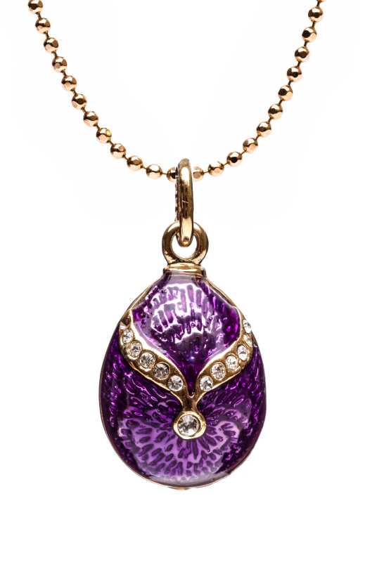 Gold Bow on Violet Egg Pendant