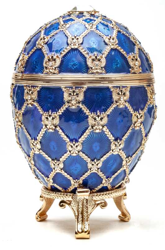 Easter Egg "With the Cariage", 14,5 см, blue