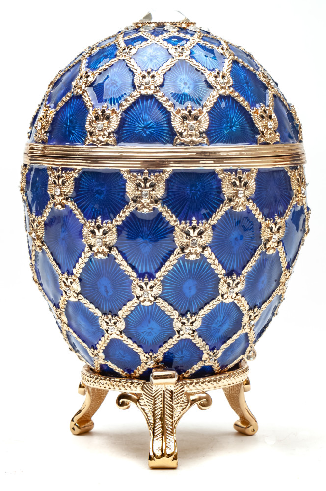 Easter Egg "With the Cariage", 14,5 см, blue