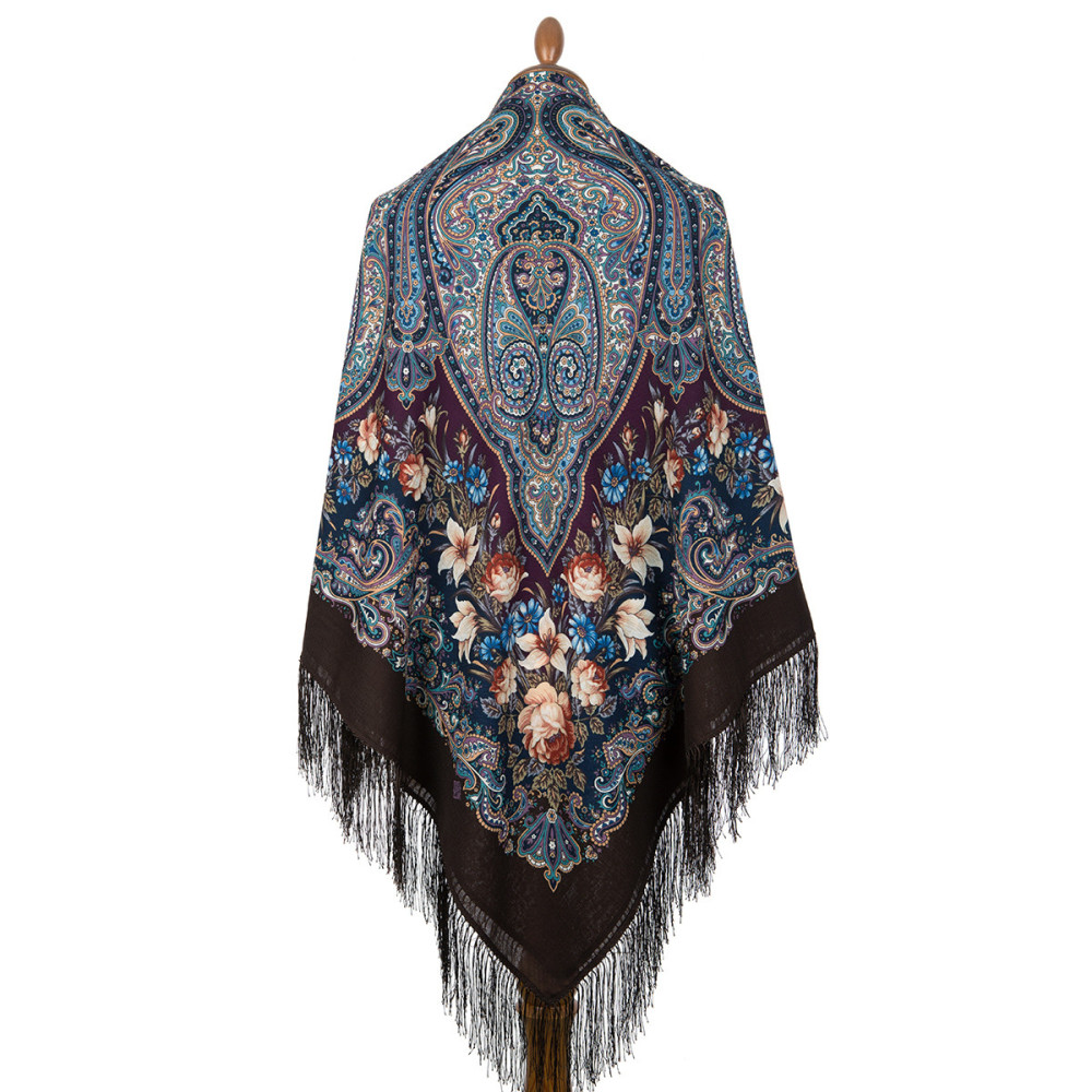Shop Woolen Scarves with Silk Fringe 146x146 cm Платок «Цветочный калейдоскоп» online at Skazka.site | Eligible for fast shipping and free returns. Платок «Цветочный калейдоскоп»
