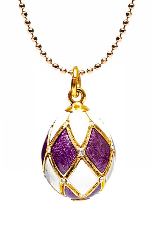 Arlecchino White and Violet Egg Pendant