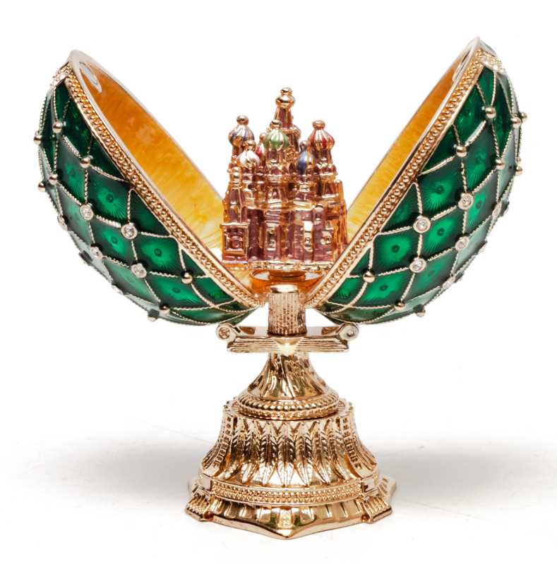 90 mm Green Lattice Saint Basil Cathedral Easter Egg