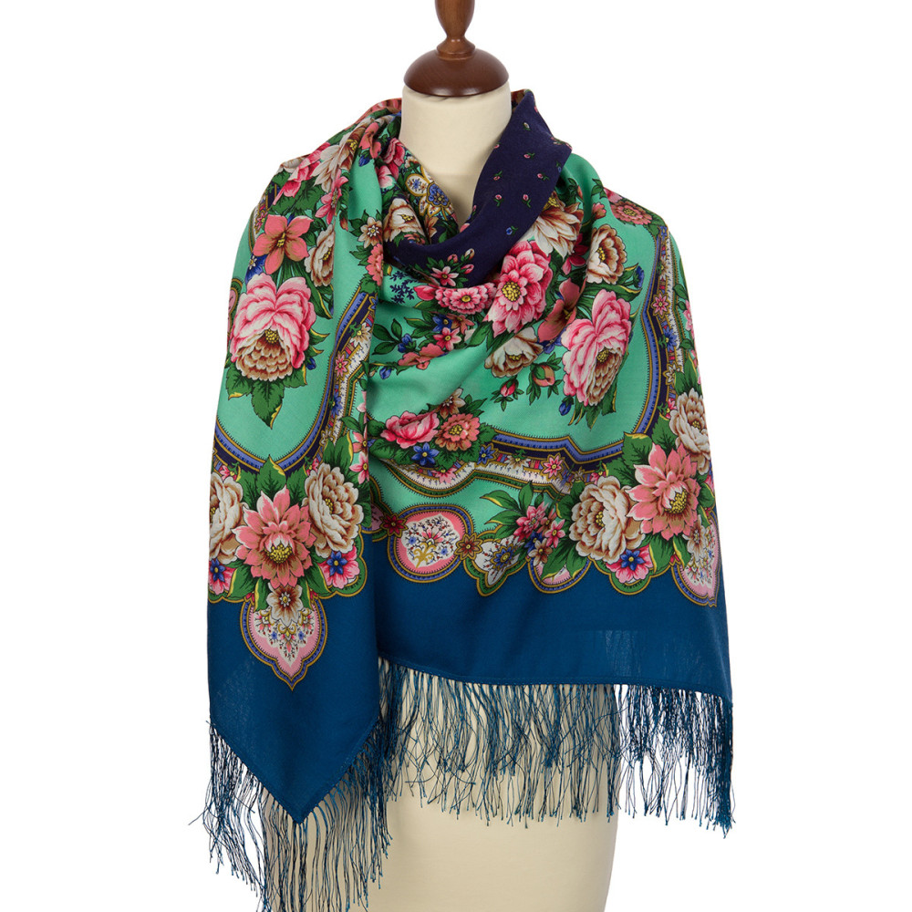 Shop Double-Thread Woolen Yarn Scarves with Silk Fringe 135x135 cm Платок «Южное солнце» online at Skazka.site | Eligible for fast shipping and free returns. Платок «Южное солнце»