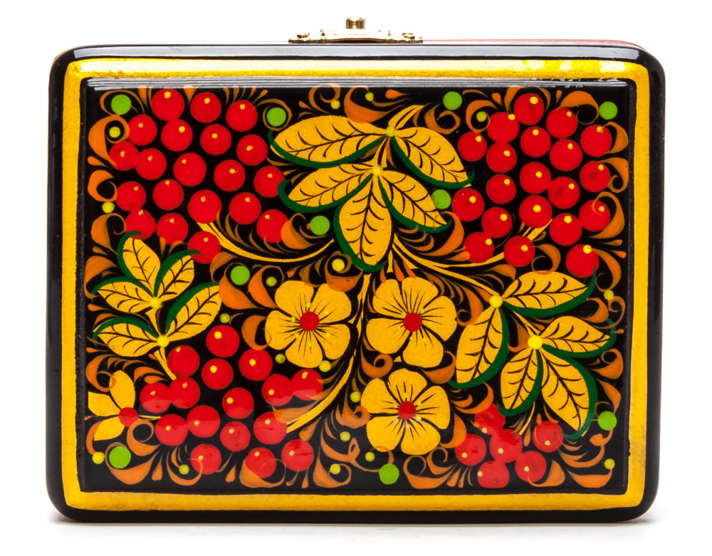 90x70 mm Khokhloma Painting Jewellery Wooden Box