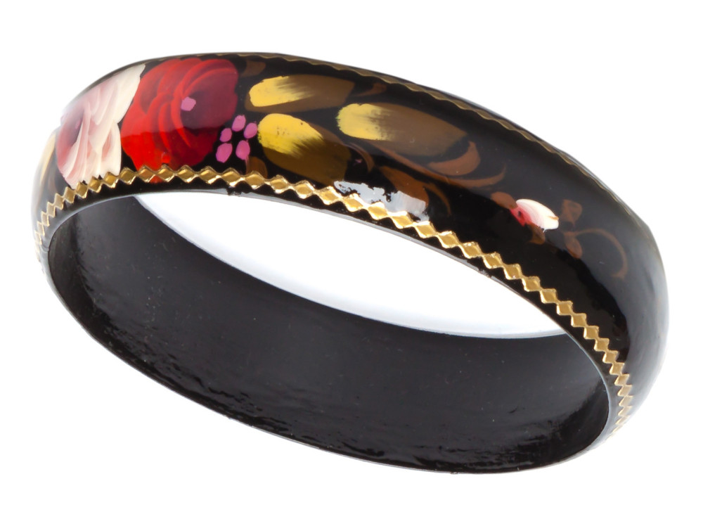 80x20 mm Zhostovo Hand Painted Bracelet (by Lada Workshop)