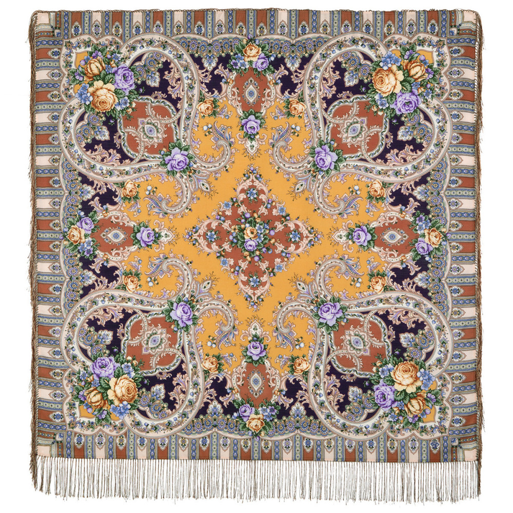 Shop Woolen Scarves with Silk Fringe 125x125 cm Платок «Таинственный образ» online at Skazka.site | Eligible for fast shipping and free returns. Платок «Таинственный образ»