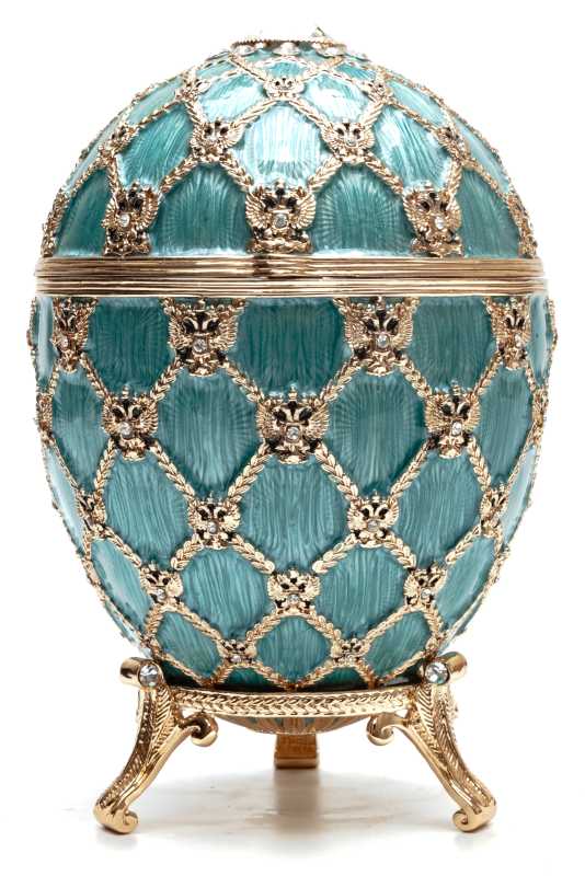 145 mm Light Blue Easter Egg with the Carriage