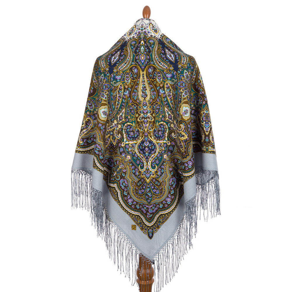 Shop Double-Thread Woolen Yarn Scarves with Knitted Silk Fringe 135x135 cm Платок «Сказочница» online at Skazka.site | Eligible for fast shipping and free returns. Платок «Сказочница»