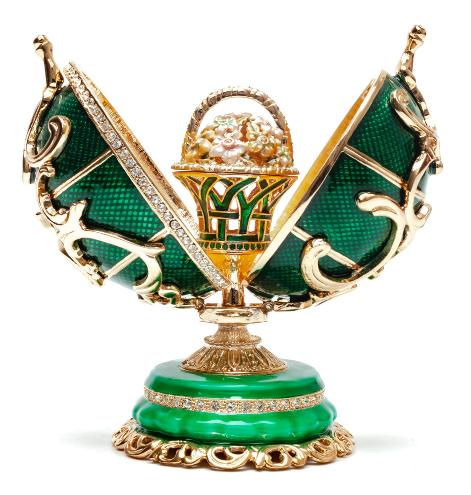 125 mm Ornamental GreenMedium Easter Egg with the Gift insude
