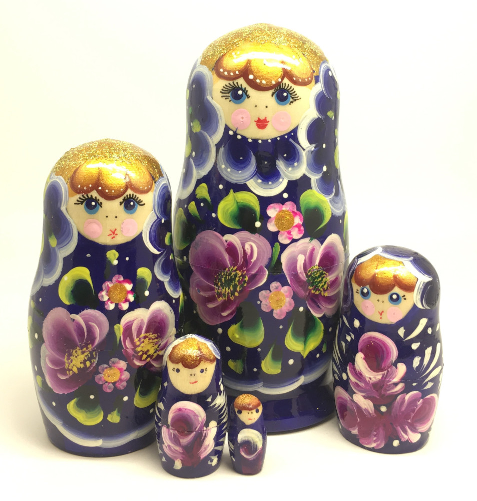 120 mm Maidan Art Hand Painted Matryoshka Doll 5 pcs (by Oleg Crafts)