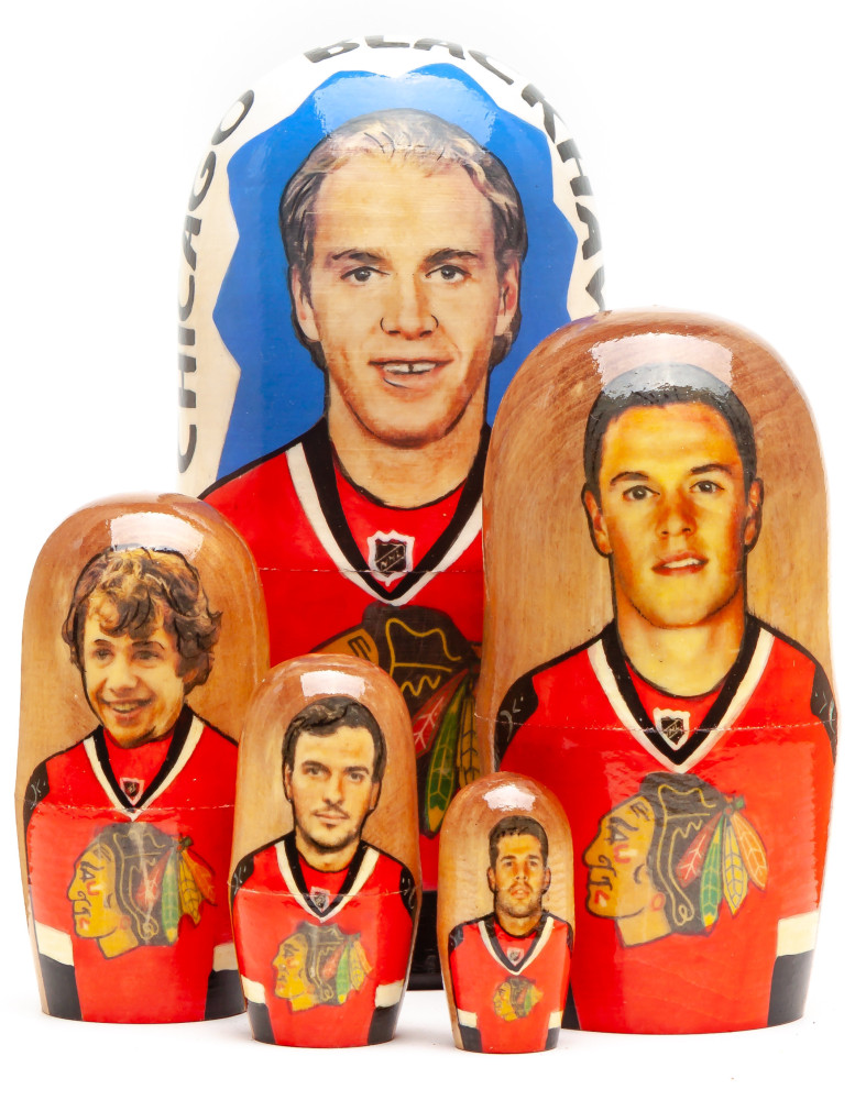180mm Kane from Chicago Blackhawks Hand Painted Matryoshka Doll 5 pcs (by Konstantin Studio)