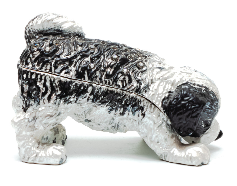 40 mm Black Puppy Jewellery Box