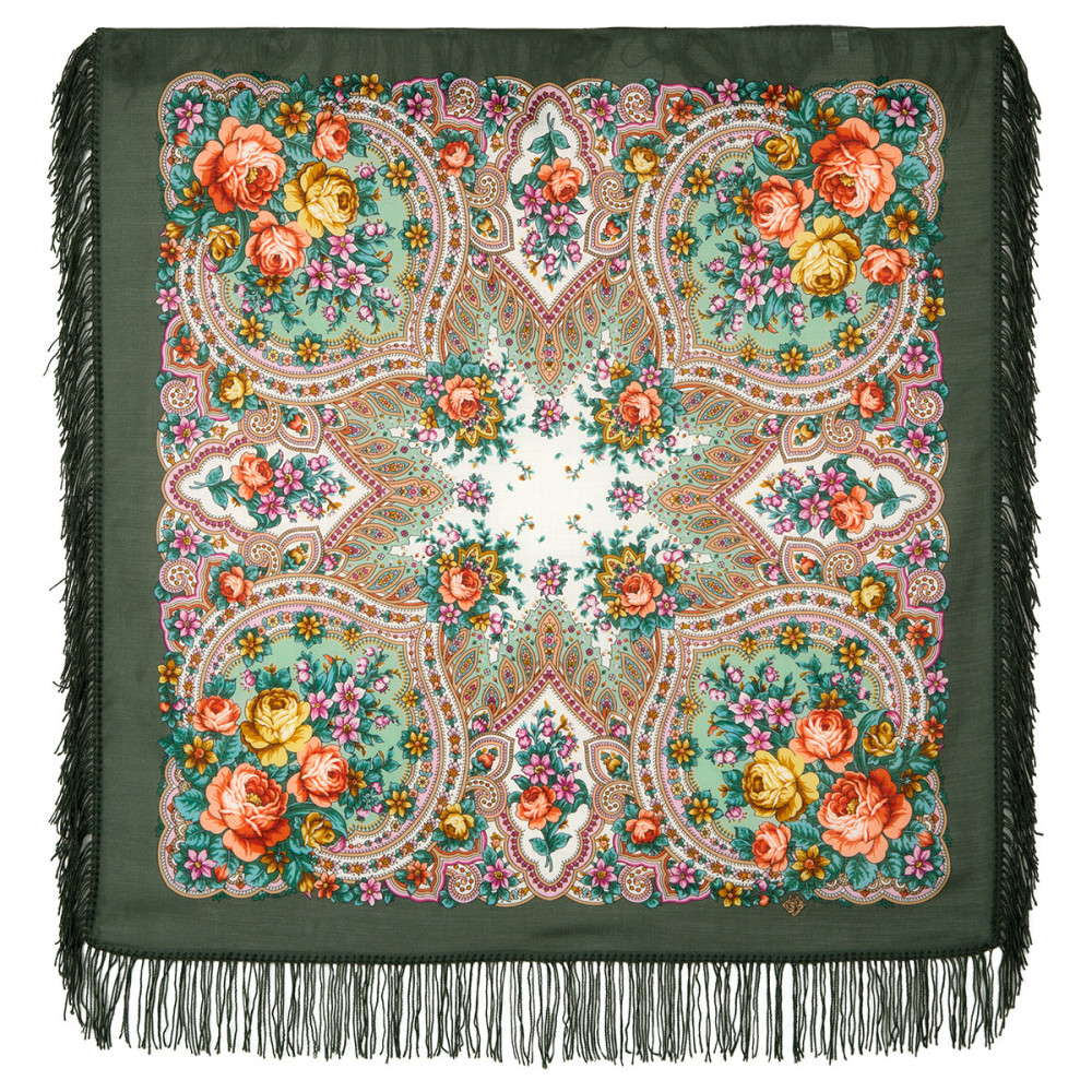Shop Woolen Scarves with Woolen Fringe 89x89 cm 89x89 cm Spring Dawns Woolen Shawl with Woolen Fringe Pavlovo Posad Manufactory online at Skazka.site | Eligible for fast shipping and free returns. 89x89 cm Spring Dawns Woolen Shawl with Woolen Fringe Pavlovo Posad Manufactory