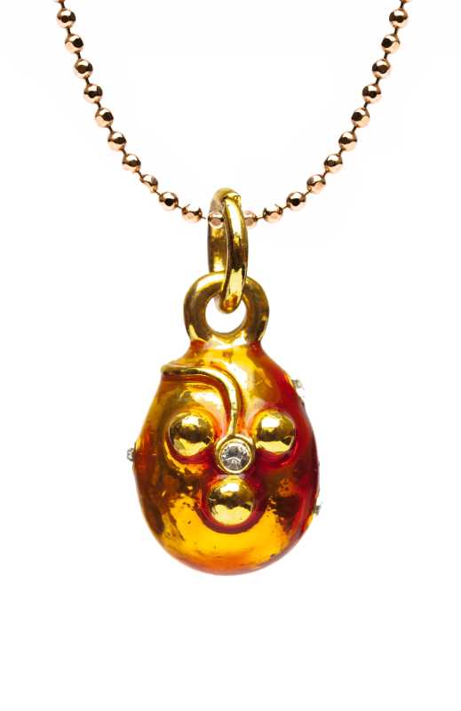 Flower Small Orange Egg Pendant