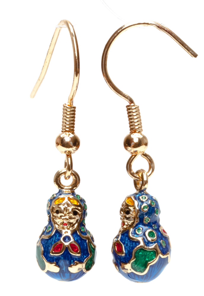 8x30 mm Russian Matryoshka Enemal Earrings (by AKM Gifts)