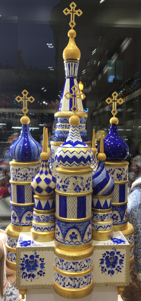 Saint Basil's Cathedral Gzhel Art Music Box