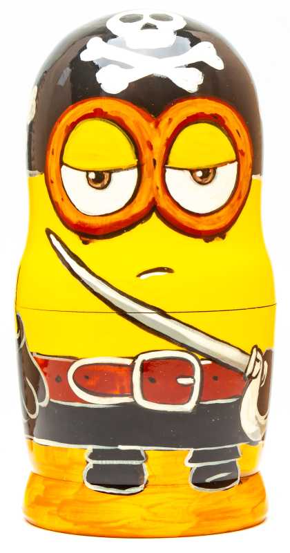 180mm Minions Hand Painted Matryoshka Doll 5 pcs (by Konstantin Studio)
