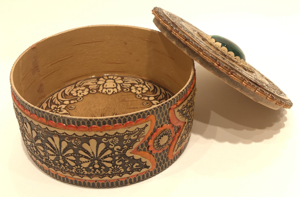 Birch Bark Hand-made Jewellery Box