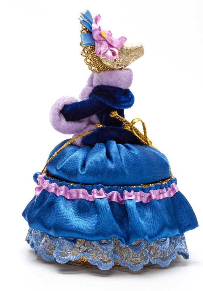 Girl with a Clutch in a Winter Hat and Dress of the 18th century style hand-sewn Doll with Jewelry Box (by Le Russe)