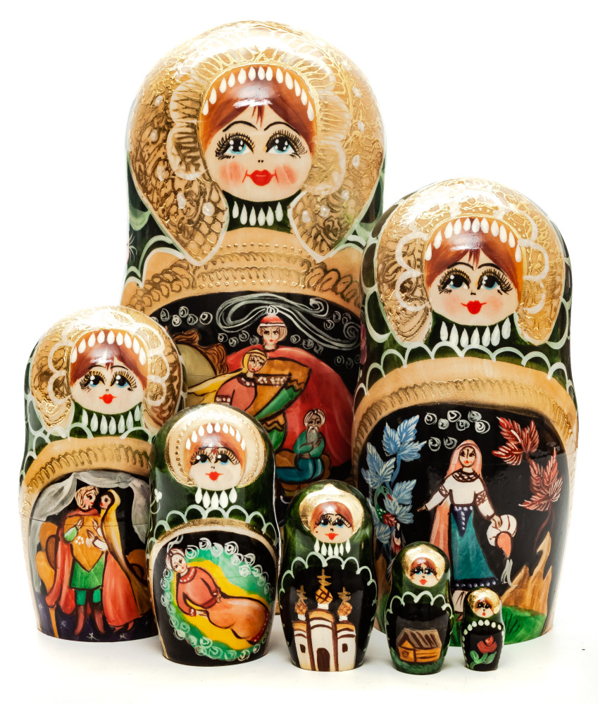 Shop Exclusive Nesting Dolls 220 mm Russian Fairytale handpainted Wooden Matryoshka Doll 7 pcs (by Valery Crafts) online at Skazka.site | Eligible for fast shipping and free returns. 220 mm Russian Fairytale handpainted Wooden Matryoshka Doll 7 pcs (by Valery Crafts)