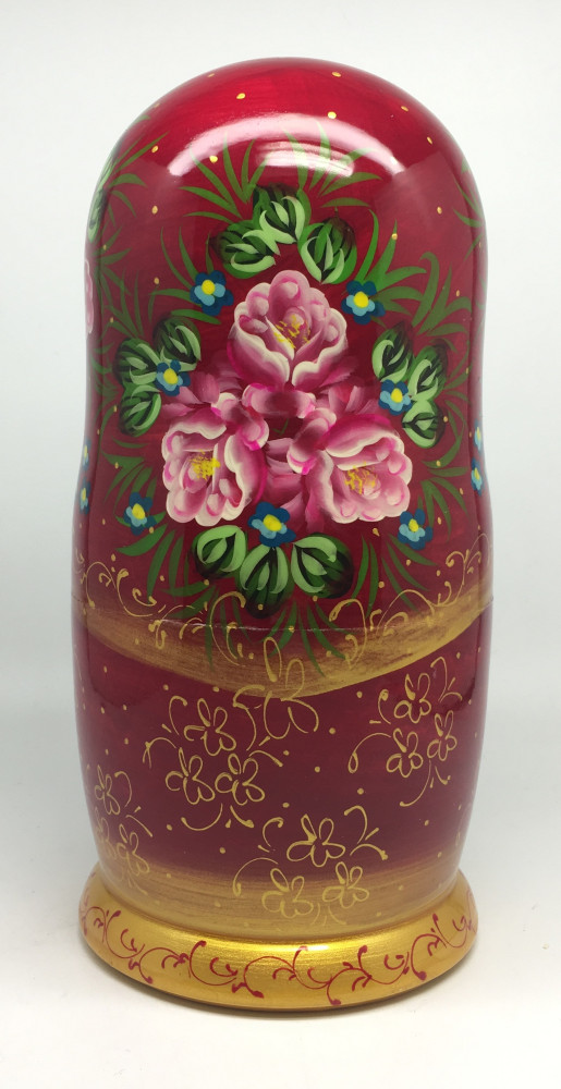 200 mm Summer Flowers hand painted Russian Matryoshka Doll 5pcs (by Summer Shine)