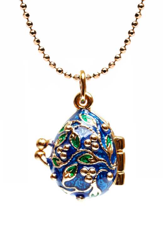  Tree Opening Blue Egg Pendant