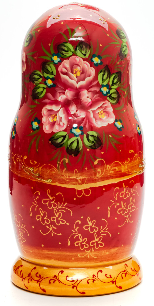 200 mm Summer Flowers hand painted Russian Matryoshka Doll 5pcs (by Summer Shine)