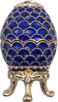 42 mm Dark Blue Pine Cone Easter Egg