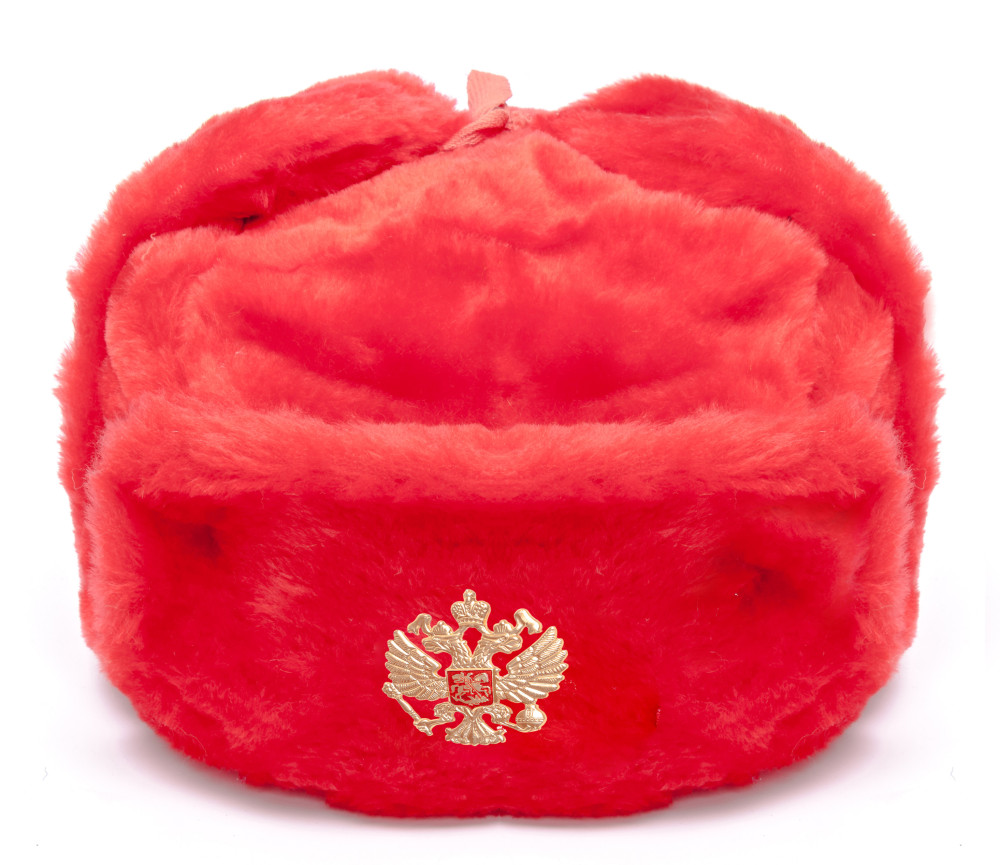 Russian Army Fur Ushanka Winter Hat (red, any size)