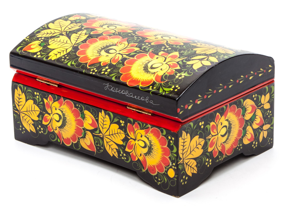 150x100 mm Khokhloma Painting Jewellery Wooden Box