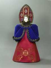 Russian Girl hand made Porcelain Doll in a National Dress and Kokoshnik - 11 Inches (by Le Russe)