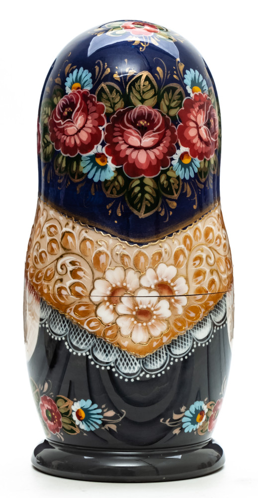 190 mm Ruslan and Lyudmila hand painted on Wooden Matryoshka doll 5 pcs (by A Studio)
