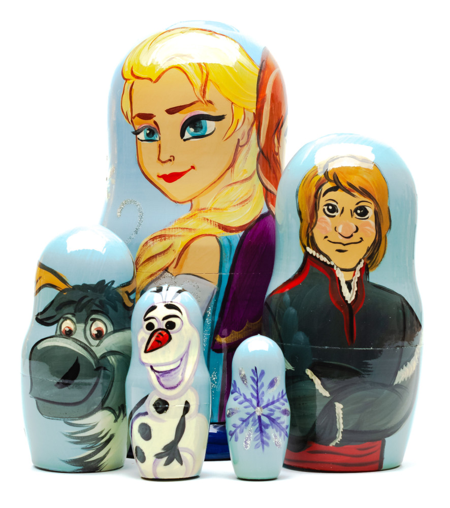 180mm Frozen Heart Hand Painted Matryoshka Doll 5 pcs (by Konstantin Studio)