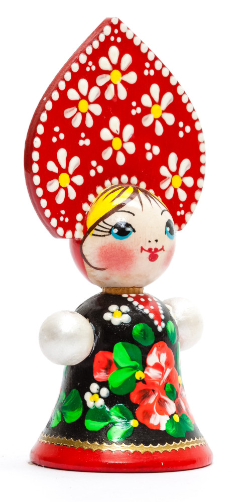 85 mm Russian Girl in Kokoshnik hand painted Wooden Doll (by Summer Shine)