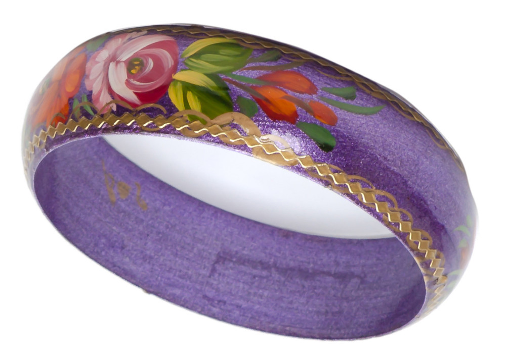 80x20 mm Zhostovo Hand Painted Bracelet (by Lada Workshop)