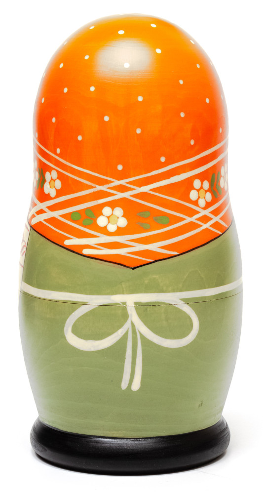 160 mm Maiden with the Basket of Berries and Mushrooms hand painted Traditional Russian Wooden Matryoshka doll 5 pcs (by Sergey Malyutin)
