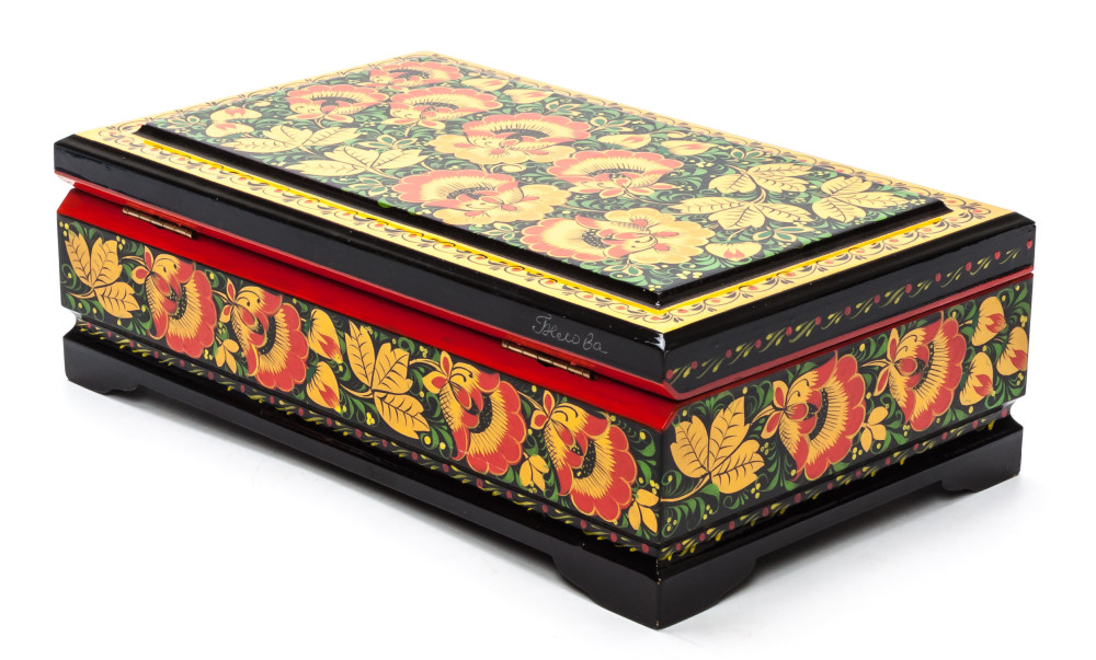 230x140 mm Khokhloma Painting Jewellery Wooden Box