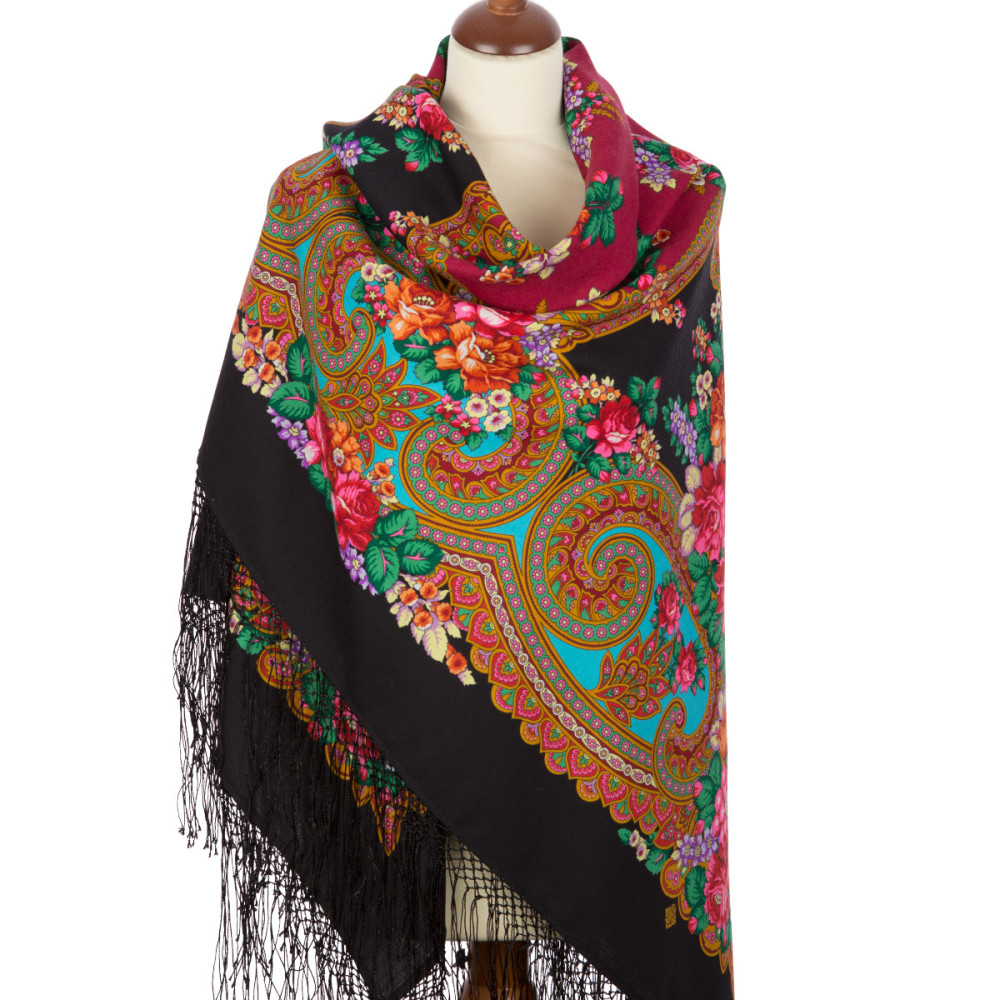 Shop Thick Woolen Fabric Shawls with Silk Fringe 148x148 cm Шаль «Лабзинский» online at Skazka.site | Eligible for fast shipping and free returns. Шаль «Лабзинский»