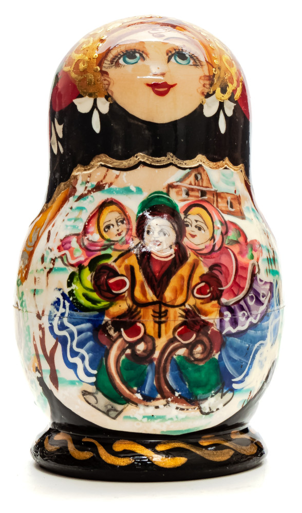 110mm Mother with Daughters hand painted Matryoshka doll 5pcs