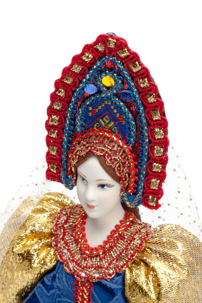 Russian Beauty hand made Porcelain Doll in Kokoshnik - 11 Inches (by Le Russe)