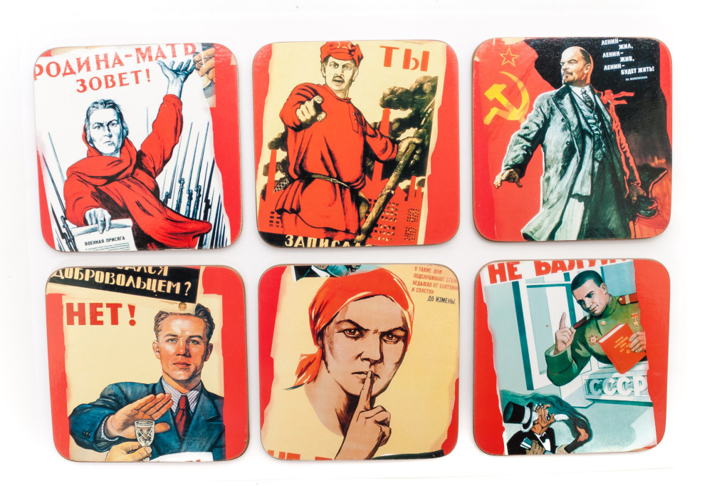Coasters with Soviet Propaganda Posters