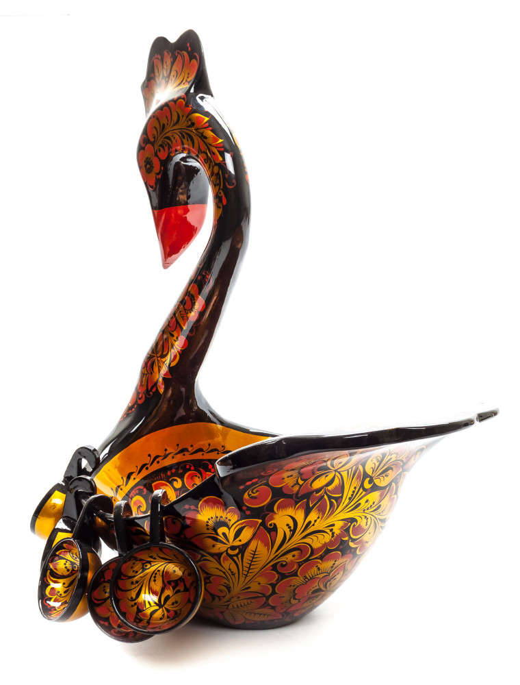 200x300 mm Duck Khokhloma hand painted wooden Ladle for Wine with small Ladles