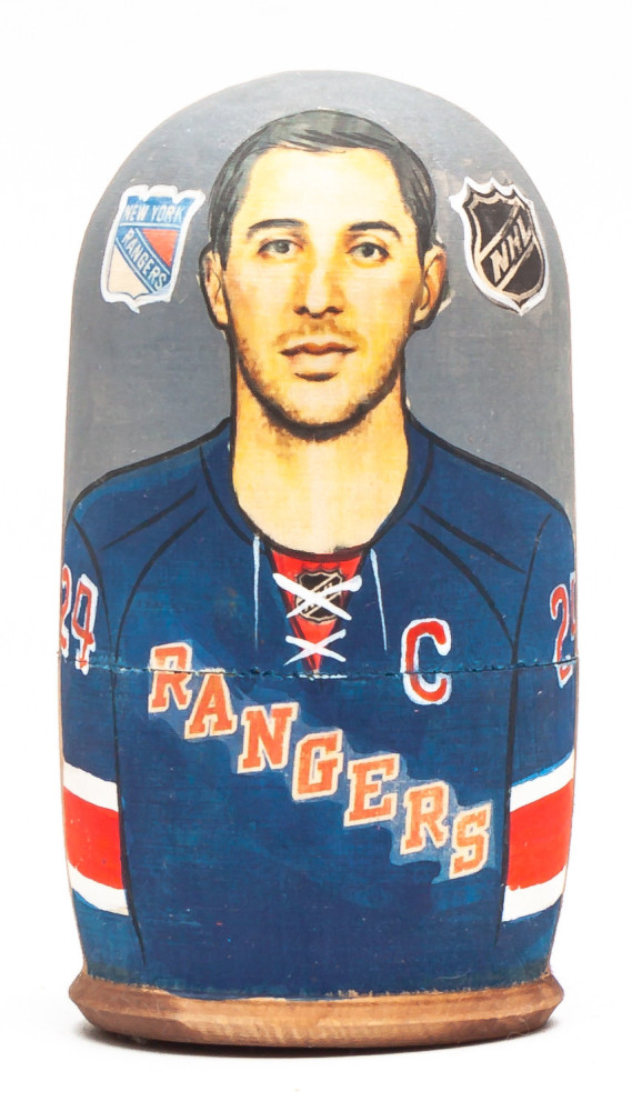 100mm Ryan Callahan from New york Rangers Hand Painted Matryoshka Doll 5 pcs (by Konstantin Studio)