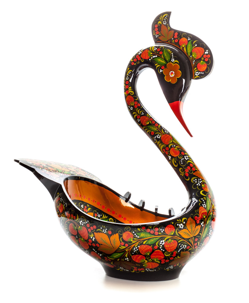 235x390 mm Duck Khokhloma hand painted wooden Ladle for Wine with small Ladles