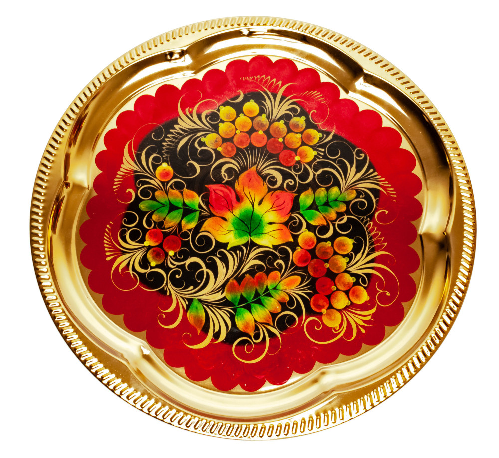 Golden Autumn Hand Painted Electric Samovar Kettle with teapot and tray