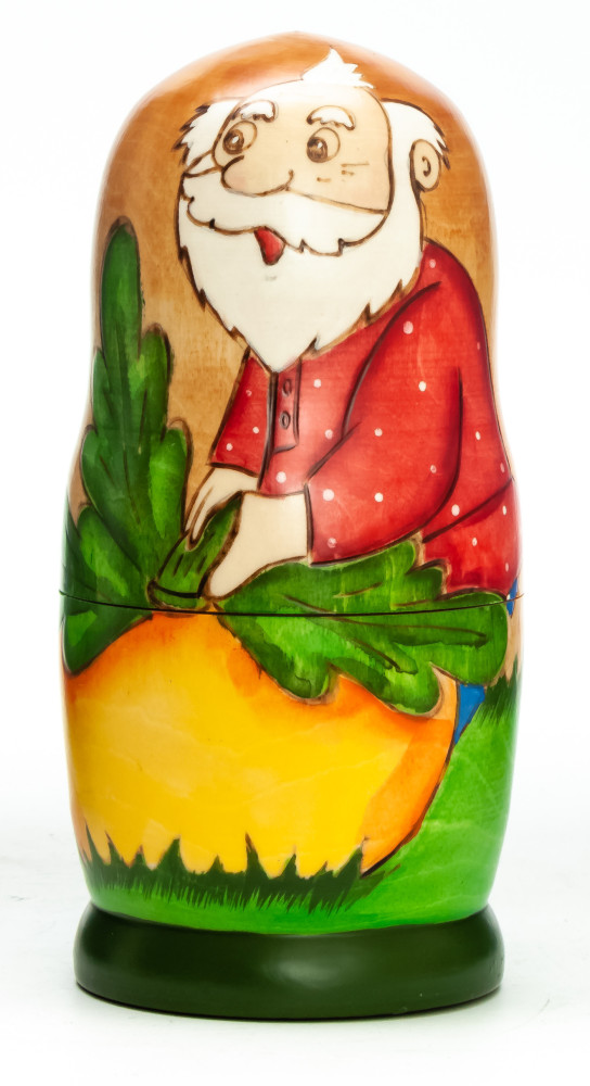 140mm The Gigantic Turnip hand painted Matryoshka doll 5pcs