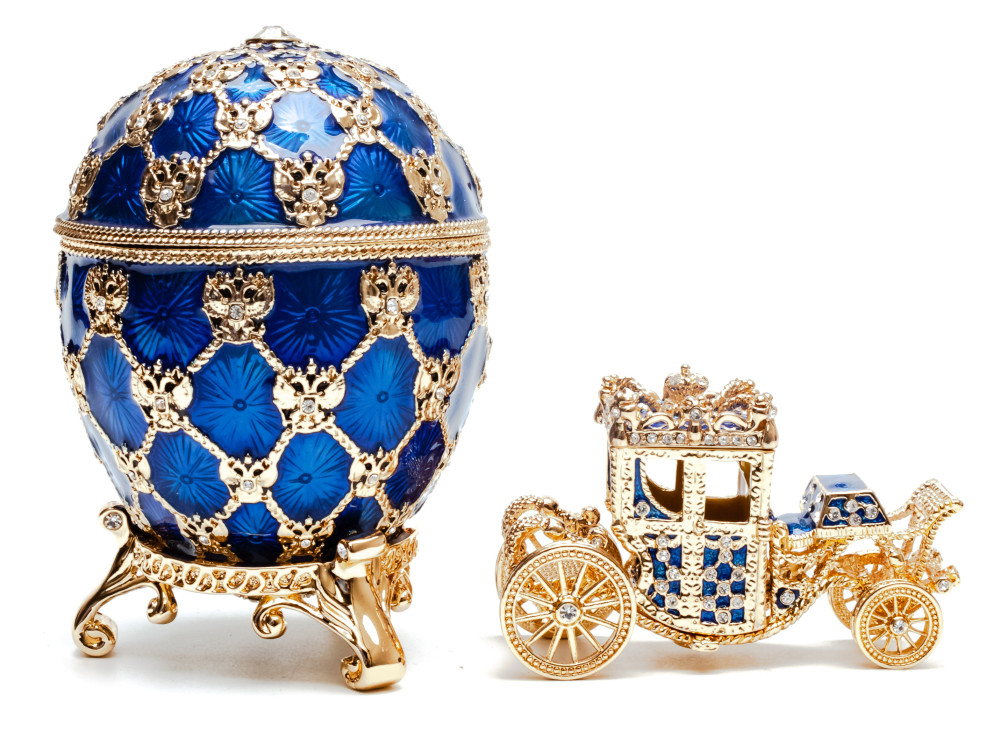 96 mm Imperial Coach and Dark Blue Imperial Coronation Easter Egg