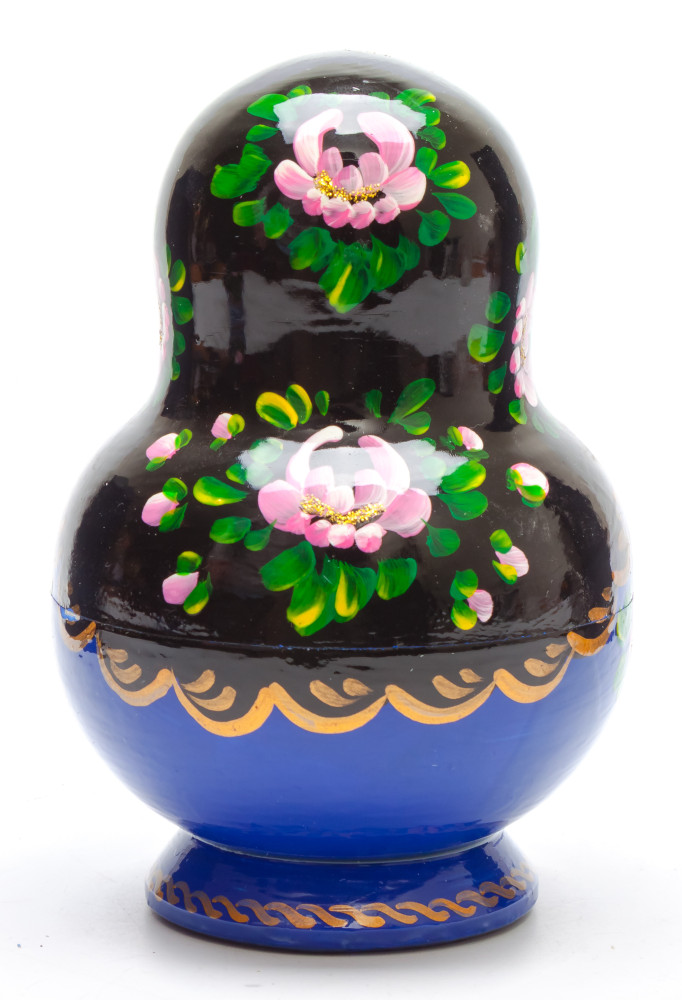 140 mm Flowers Patters hand painted Wooden Matryoshka Doll 10 pcs inside (by Elena Matreshka)