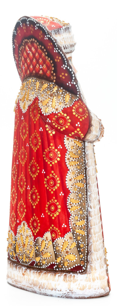 240 mm Santa Claus Carved Wood Hand Painted Collectible Figurine  (by Natalia Nikitina Workshop)