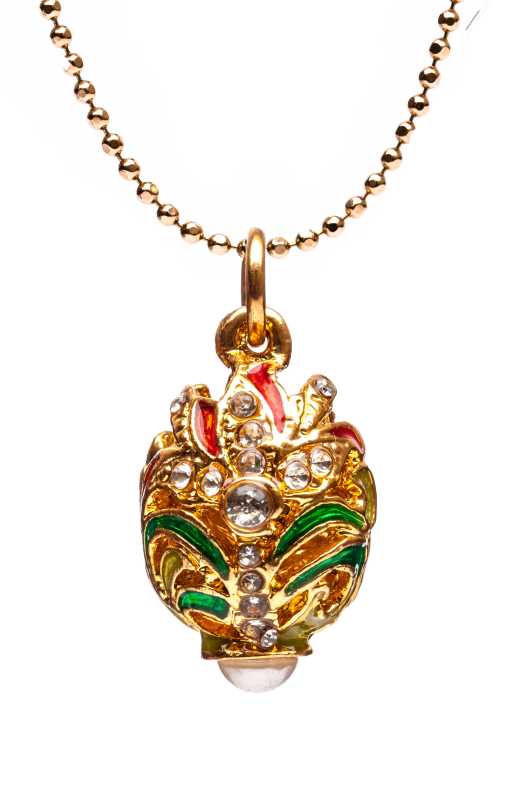 Imperial with Rhinestones Gold Egg Pendant